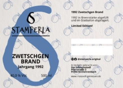 Stamperla - 1992 Zwetschgenbrand -Der Schnapsstodl Verkäufe 1992 Zwetschge