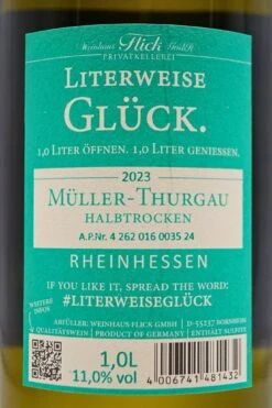 Weinhaus Flick - MÜLLER THRUGAU Halbtrocken Literweise Glück 11 Weinhaus Flick - MÜLLER THRUGAU Halbtrocken Literweise Glück -Der Schnapsstodl Verkäufe 23FlickMTH3