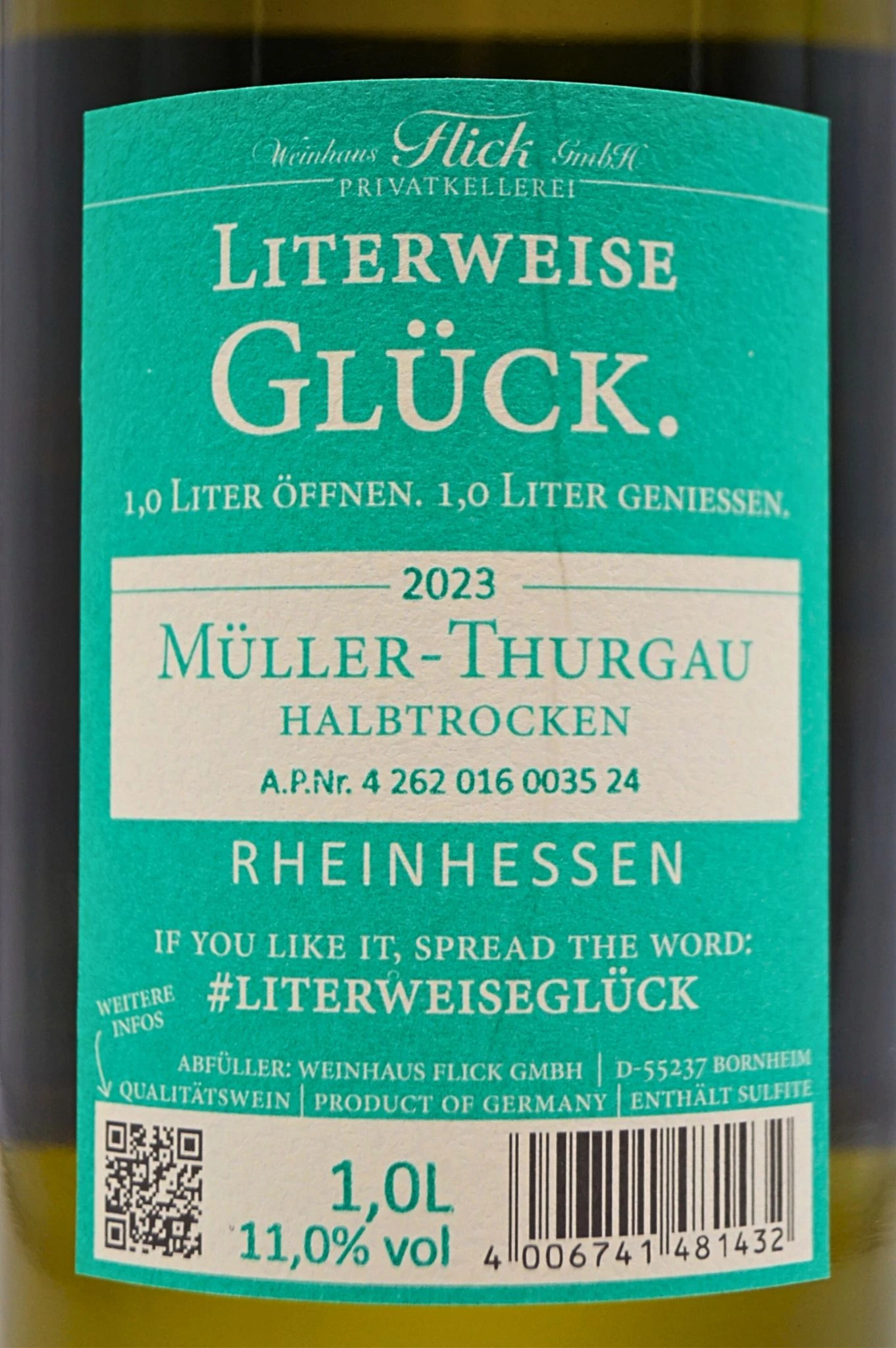 Weinhaus Flick - MÜLLER THRUGAU Halbtrocken Literweise Glück 5 Weinhaus Flick - MÜLLER THRUGAU Halbtrocken Literweise Glück – Bild 5