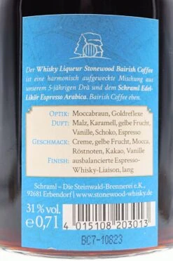 Schraml - Stonewood Bairish Coffee Whisky Likör -Der Schnapsstodl Verkäufe DSC00330