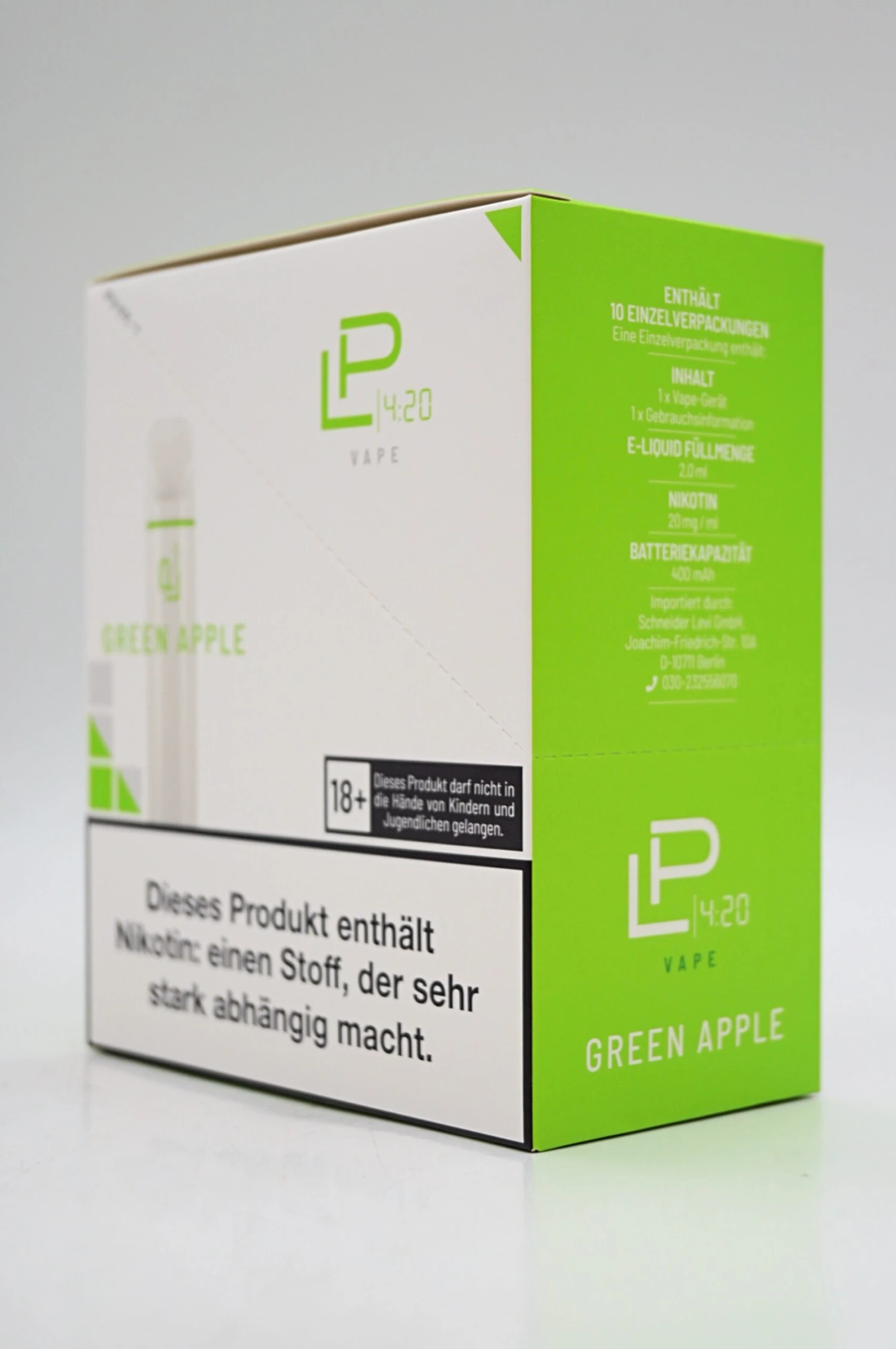 LP 4:20 - E-Zigarette Green Apple 10 Stück Sparset 2 LP 4:20 - E-Zigarette Green Apple 10 Stück Sparset – Bild 2