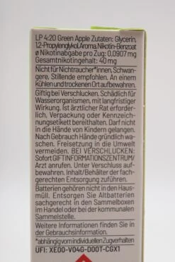 LP 4:20 - E-Zigarette Green Apple 9 LP 4:20 - E-Zigarette Green Apple -Der Schnapsstodl Verkäufe DSC09886