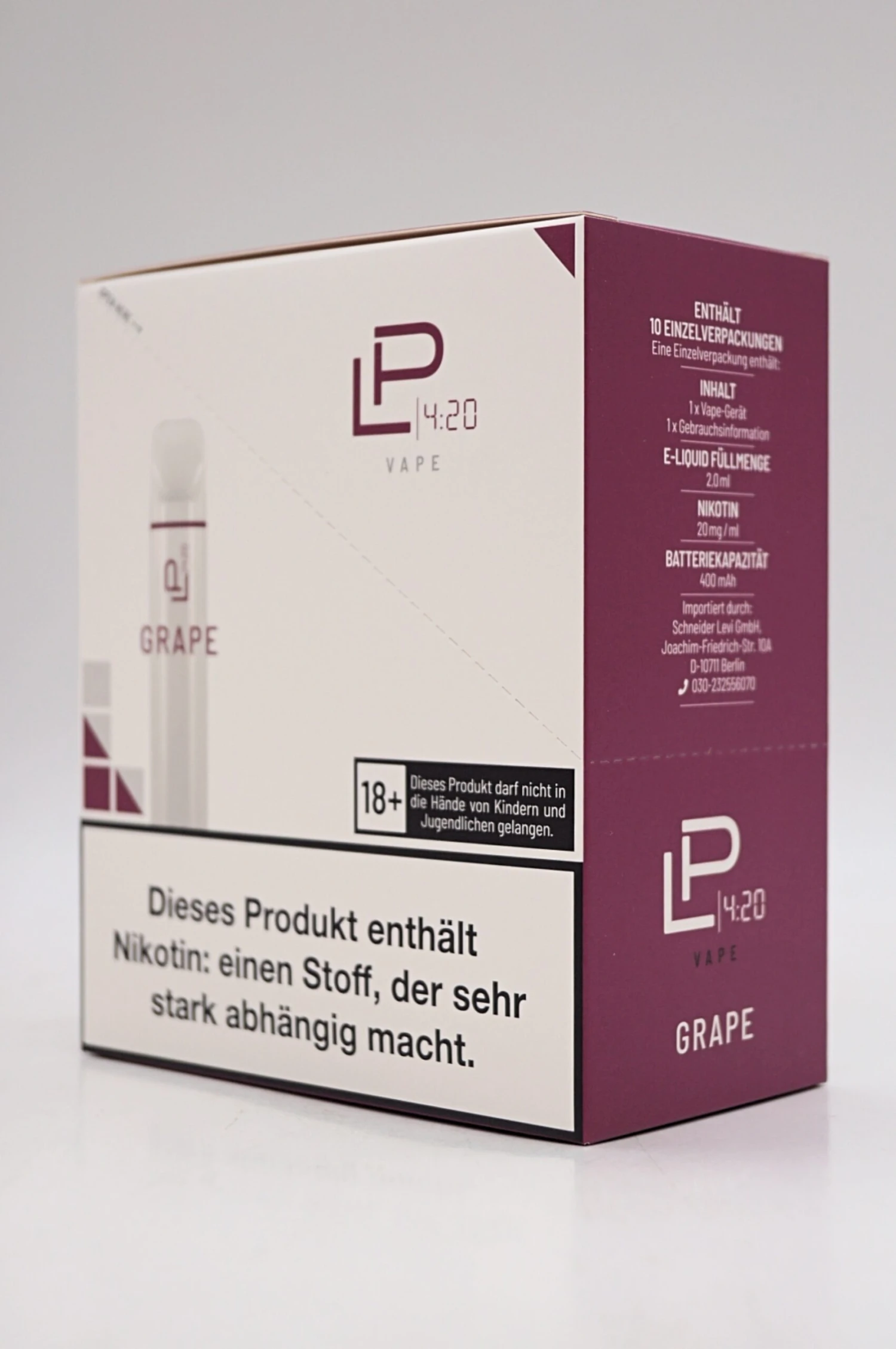 LP 4:20 - E-Zigarette Grape 10 Stück Sparset 2 LP 4:20 - E-Zigarette Grape 10 Stück Sparset – Bild 2