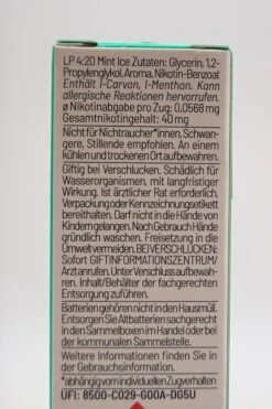 LP 4:20 - E-Zigarette Mint Ice 9 LP 4:20 - E-Zigarette Mint Ice -Der Schnapsstodl Verkäufe DSC09934