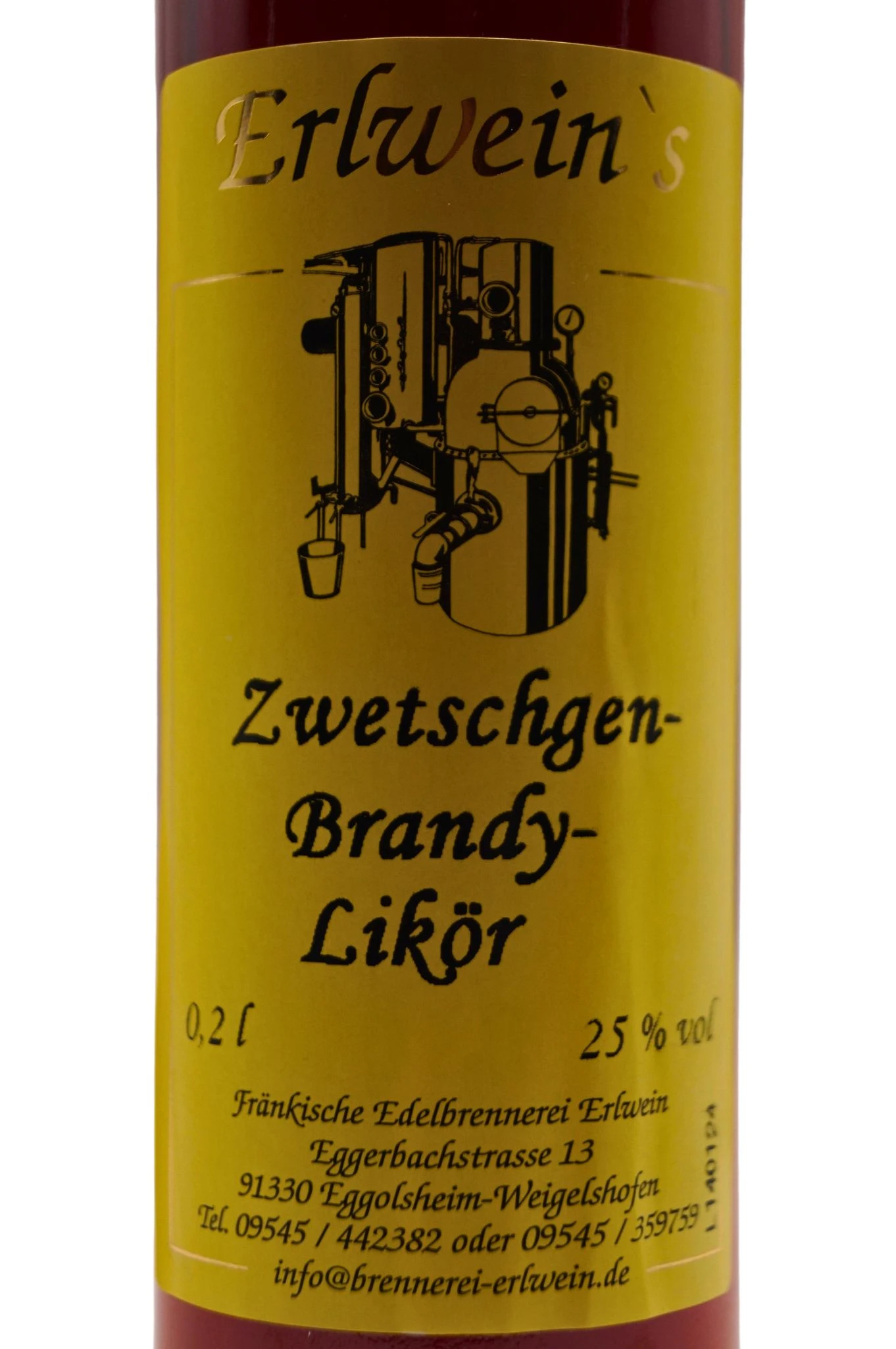 Fränkische Edelbrennerei Erlwein - Zwetschgen-Brandy-Likör 3 Fränkische Edelbrennerei Erlwein - Zwetschgen-Brandy-Likör – Bild 3