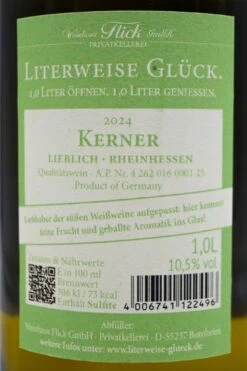 Weinhaus Flick - KERNER Lieblich Literweise Glück 12 Weinhaus Flick - KERNER Lieblich Literweise Glück -Der Schnapsstodl Verkäufe FlickKerner3