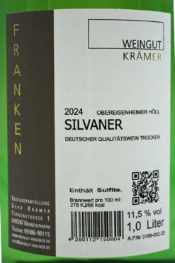Weingut Krämer - SILVANER 2024 -Der Schnapsstodl Verkäufe KramerSilvaner2