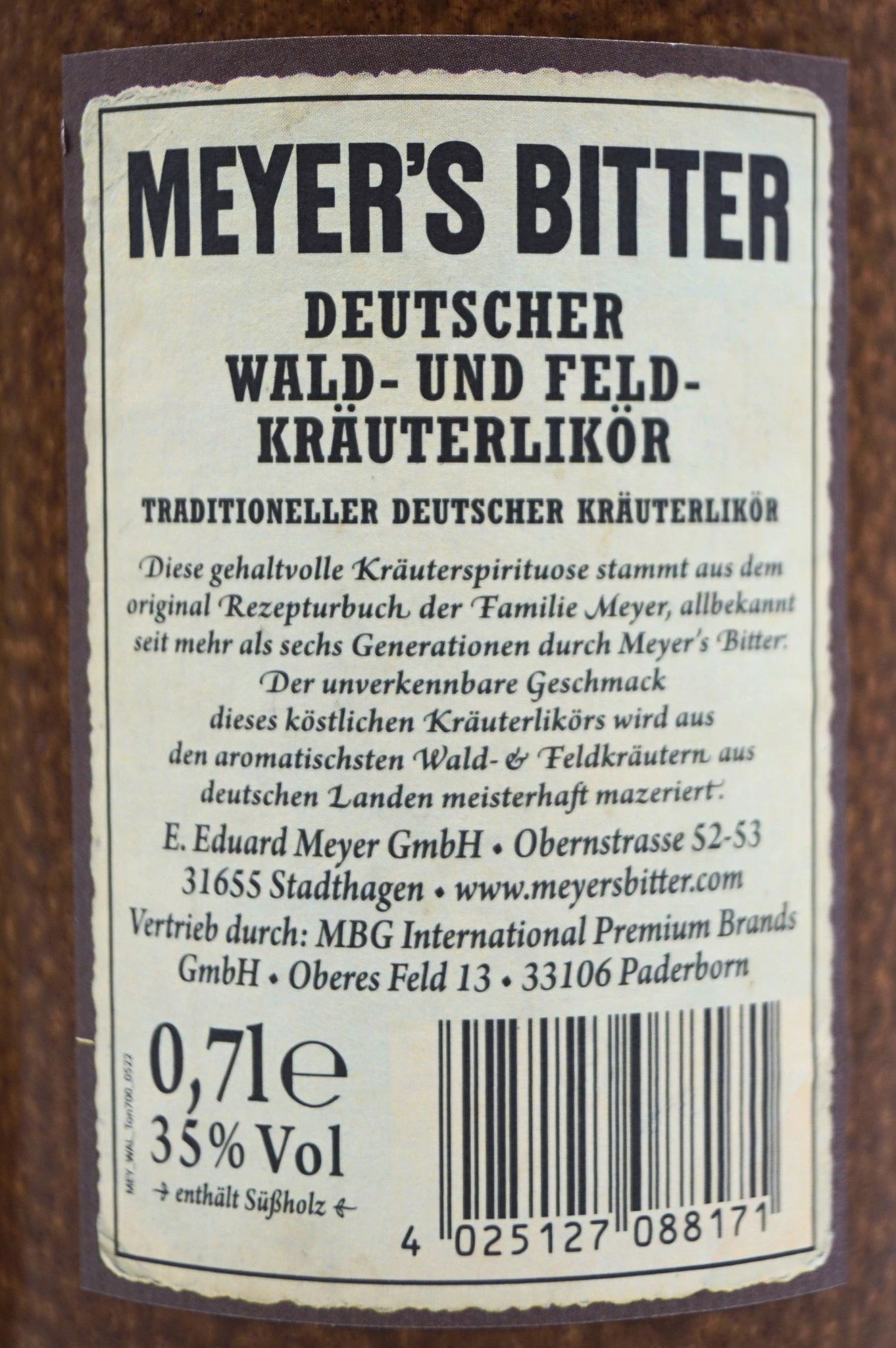 Meyers Bitter - Deutsche Wald- Und Feldkräuter Likör 4 Meyers Bitter - Deutsche Wald- Und Feldkräuter Likör – Bild 4