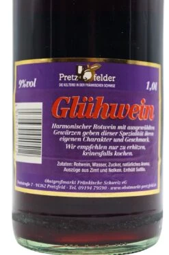 Kelterei Pretzfeld - Roter Glühwein -Der Schnapsstodl Verkäufe PretzfelderGlhweinRot3