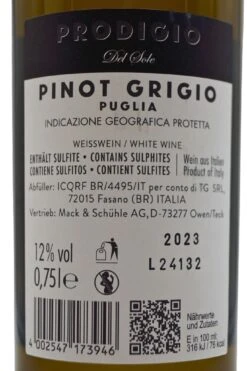 Prodigio Del Sole - Pinot Grigio Puglia IGP 8 Prodigio Del Sole - Pinot Grigio Puglia IGP -Der Schnapsstodl Verkäufe ProdigiodelSolePinotGrigioPuglia3