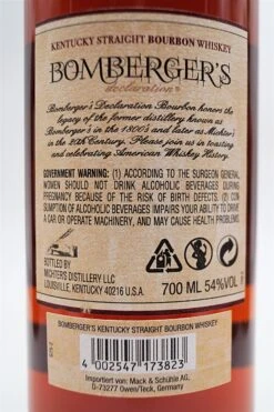 Michters - L.R. Bombergers Declaration Kentucky Straight Bourbon Whiskey 8 Michters - L.R. Bombergers Declaration Kentucky Straight Bourbon Whiskey -Der Schnapsstodl Verkäufe dsc02284