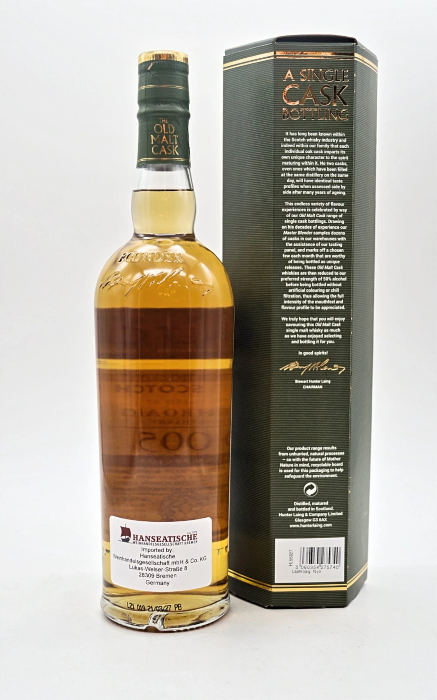 Hunter Laing - 15 Jahre Laphroaig 2005/2021 Old Malt Cask Manzanilla Sherry Cask Finish Single Malt Scotch Whisky 2 Hunter Laing - 15 Jahre Laphroaig 2005/2021 Old Malt Cask Manzanilla Sherry Cask Finish Single Malt Scotch Whisky – Bild 2