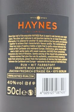 Haynes - Finest Carribean Rum 8 Jahre 8 Haynes - Finest Carribean Rum 8 Jahre -Der Schnapsstodl Verkäufe dsc08474