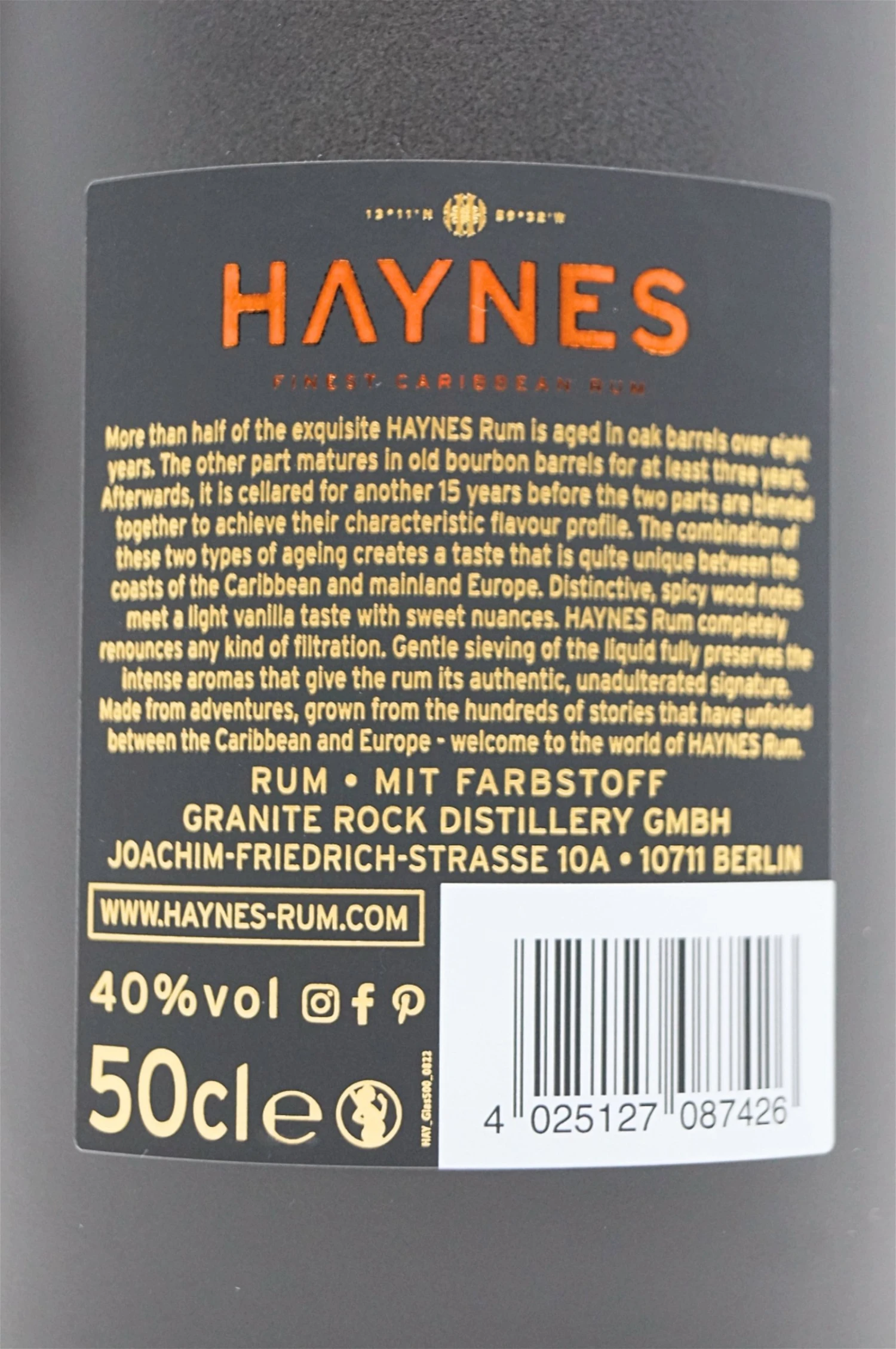 Haynes - Finest Carribean Rum 8 Jahre 4 Haynes - Finest Carribean Rum 8 Jahre – Bild 4