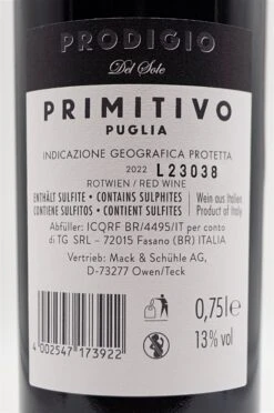 Latentia Winery - Primitivo Del Sole Prodigio Puglia 2022 -Der Schnapsstodl Verkäufe dsc08520
