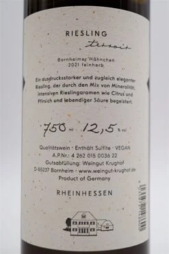 Weingut Krughof - RIESLING Feinherb 2021 8 Weingut Krughof - RIESLING Feinherb 2021 -Der Schnapsstodl Verkäufe dsc08814