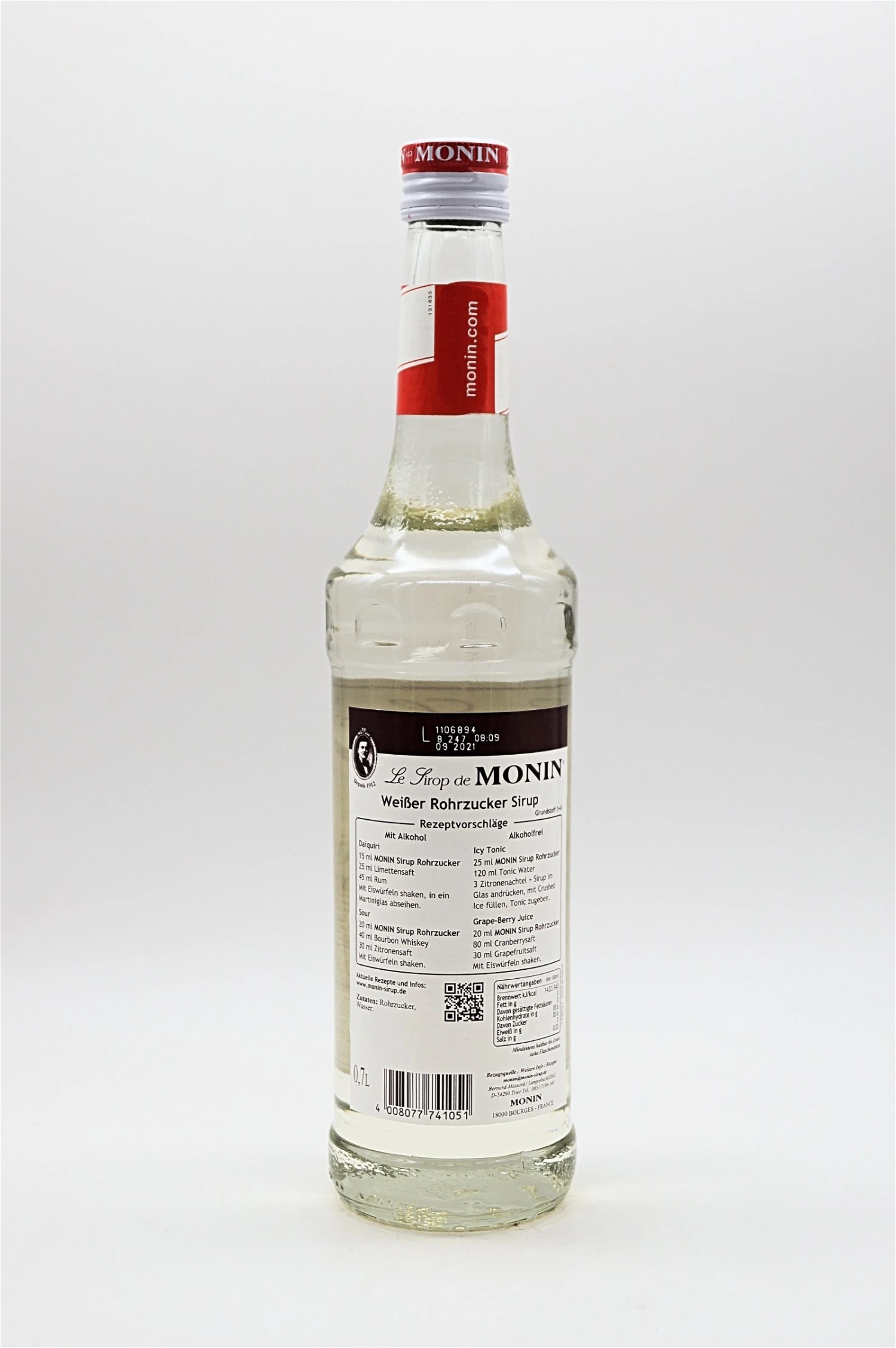 Monin - Weißer Rohrzucker Sirup 2 Monin - Weißer Rohrzucker Sirup – Bild 2