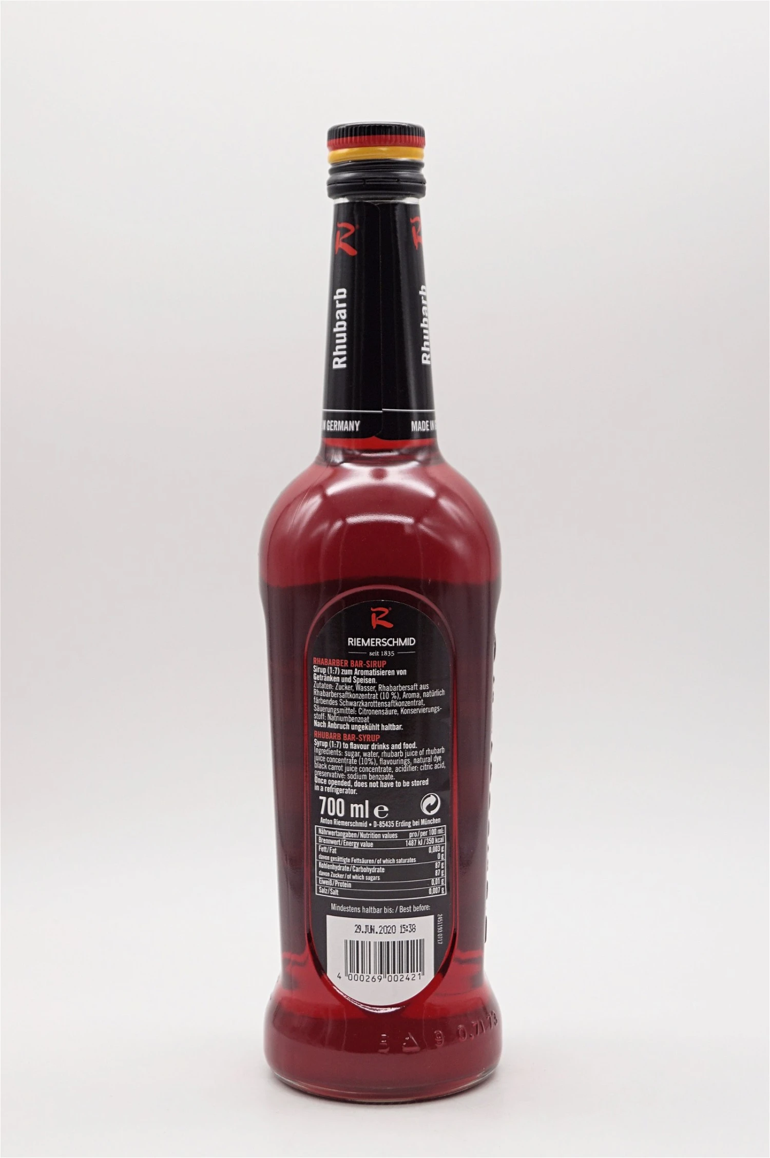 Riemerschmid - Rhabarber Sirup 2 Riemerschmid - Rhabarber Sirup – Bild 2