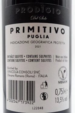 Latentia Winery - Primitivo Del Sole Prodigio Puglia 2021 -Der Schnapsstodl Verkäufe dsc09542