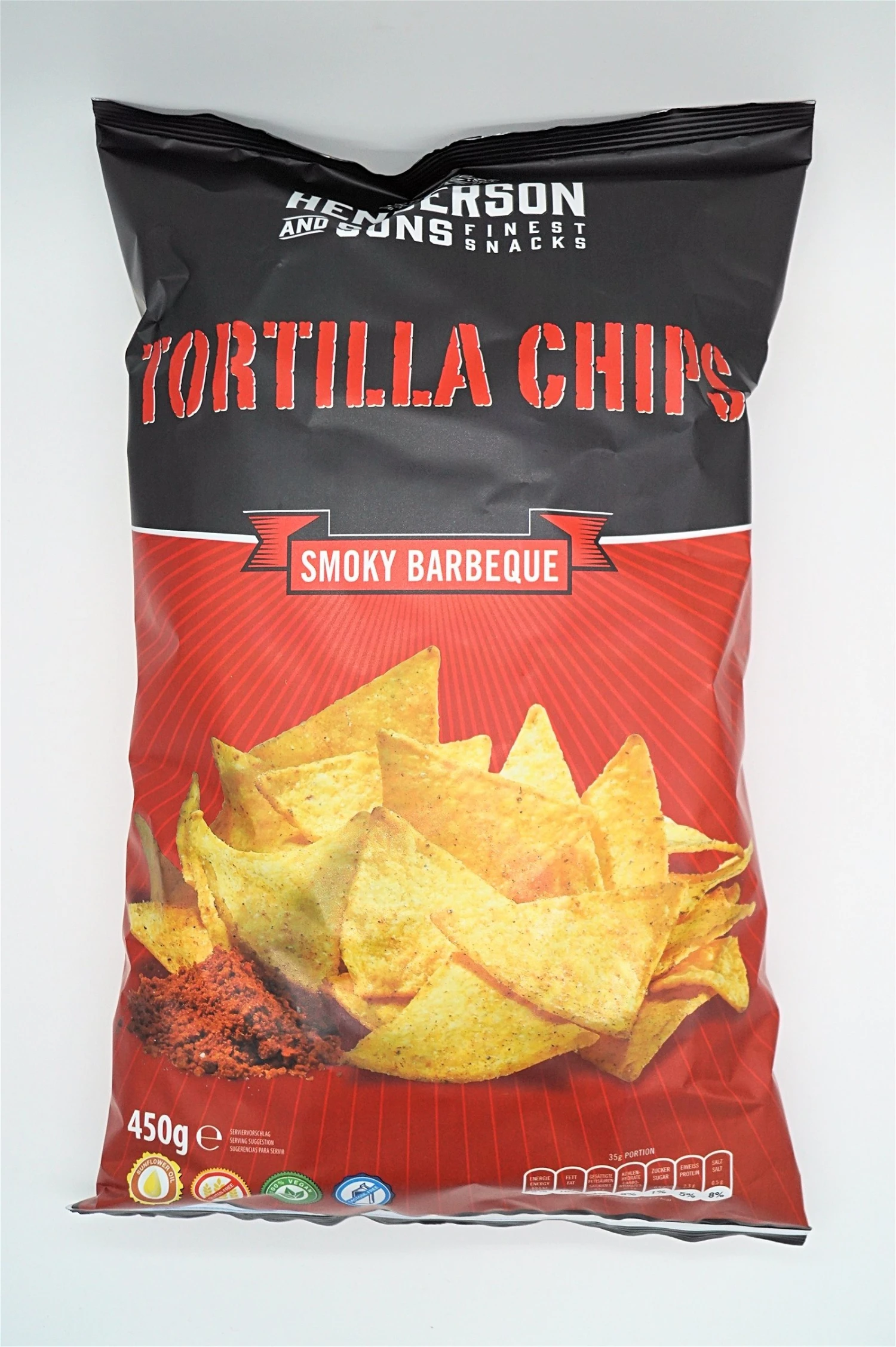 Henderson & Sons - Tortilla Chips Smoky Barbeque 12x450g Sparset 2 Henderson & Sons - Tortilla Chips Smoky Barbeque 12x450g Sparset – Bild 2